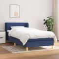vidaXL Posteľný rám boxspring s matracom modrý 90x190 cm látka