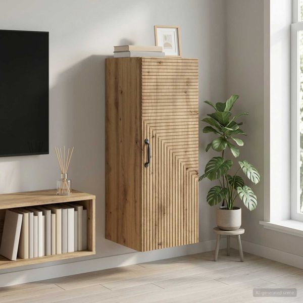 vidaXL Nástenná skrinka 33 x 34,5 x 90 cm Kompozitné drevo Dub artisan