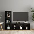 vidaXL TV skrinky 2 ks čierne 107x35x37 cm drevotrieska