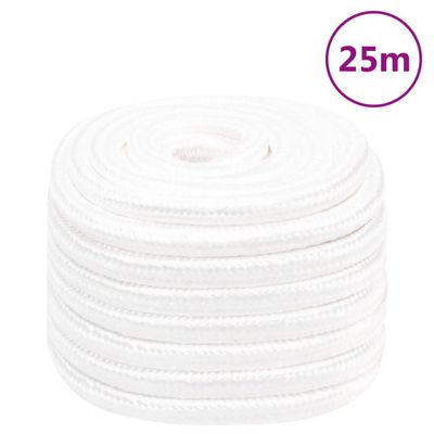 vidaXL Lodné lano biele 20 mm 25 m polypropylén