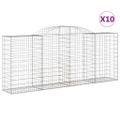vidaXL Oblúkové gabionové koše 10 ks 300x50x120/140 cm pozink. železo