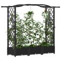 vidaXL Vyvýšený záhon s mriežkou a strechou Čierna 169 x 40 x 123 cm