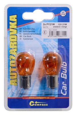Žiarovka 12V PY21W 21W BaU15s ORANGE blister 2ks