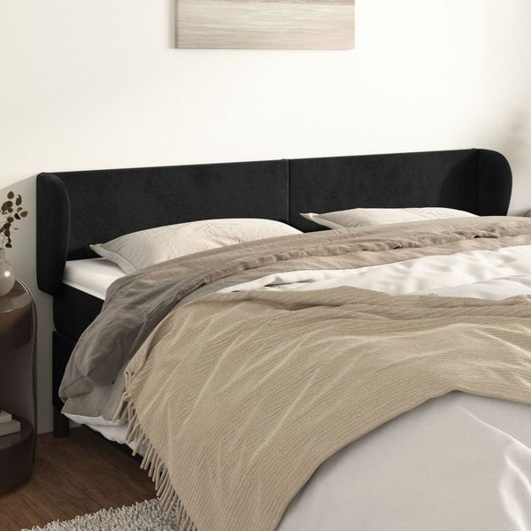 vidaXL Čelo postele so záhybmi čierne 183x23x78/88 cm zamat