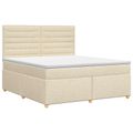 vidaXL Posteľ boxspring s matracom Krémová 140 x 190 cm Látka