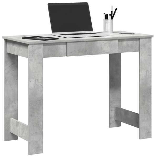 vidaXL Stôl betónovosivý 100x45x75 cm spracované drevo