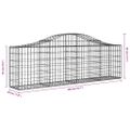 vidaXL Oblúkový gabionový kôš 30 ks 200x30x60/80 cm pozinkované železo