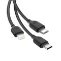 Kábel XO NB103 3v1 USB - Lightning + USB-C + microUSB 1,0 m 2,1A čierny