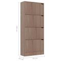 vidaXL Botník so 4 dvierkami dub sonoma 59x24x136 cm drevotrieska