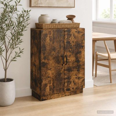 vidaXL Servírovacia skriňa Dymový dub 66 x 34,5 x 87 cm