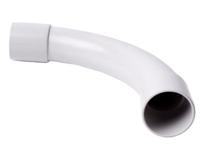 Koleno 90° pre tuhé elektroinstalačné trubky PVC pr. 20 mm, svetlo sivé