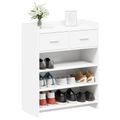 vidaXL Skriňa na topánky 73,5 x 36 x 92 cm Kompozitné drevo Biela