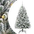 vidaXL Umelý Sklápací Vianočný Stromček 150 LED Zelená a biela 150 cm