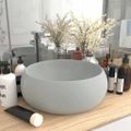 vidaXL Luxusné umývadlo, okrúhle, matné svetlosivé 40x15 cm, keramika