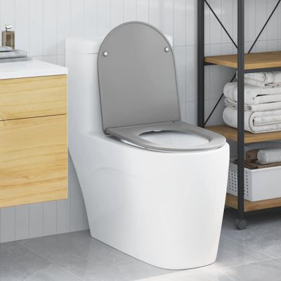 vidaXL WC sedadlo Sivá 47 x 36 x 3,4 cm Duroplast