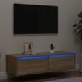 vidaXL TV skrinka s LED svetlami dub sonoma 100X35,5x25 cm