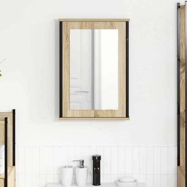 vidaXL Zrkadlová skrinka Sonoma dub 42 x 12 x 60 cm Kompozitné drevo