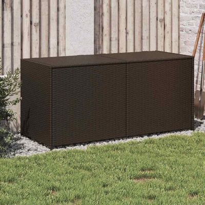 vidaXL Záhradný úložný box hnedý 283 l polyratan