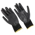 Rukavice pracovné z polyesteru polomáčané v polyuretáne GLOVE PE-PU 11, čierne, veľkosť 11 SIXTOL
