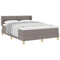 vidaXL Posteľ s pružinovým rámom Sivohnedá 200 x 140 cm látka