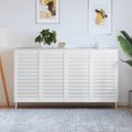 vidaXL Lamelové dvierka na skrinku 4 ks, biele 99,3x49,4 cm, borovica