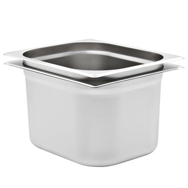 vidaXL Gastronádoby 2 ks, GN 1/2, 200 mm, nehrdzavejúca oceľ