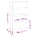 vidaXL Knižnica/deliaca stena sivá 80x30x135,5 cm masívna borovica