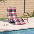 vidaXL Skladacie ležadlo s červeným kockovaným vzorom 175x54x8,5 cm, oxfordská látka