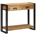 vidaXL Konzolový stôl Hnedá 90 x 33 x 75 cm Masívne mango drevo