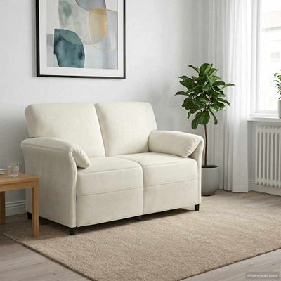 vidaXL 2-miestna pohovka Krémová 138 x 83 x 95 cm Zamat