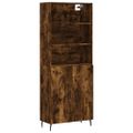 vidaXL Vysoká skrinka dymový dub 69,5x34x180 cm spracované drevo