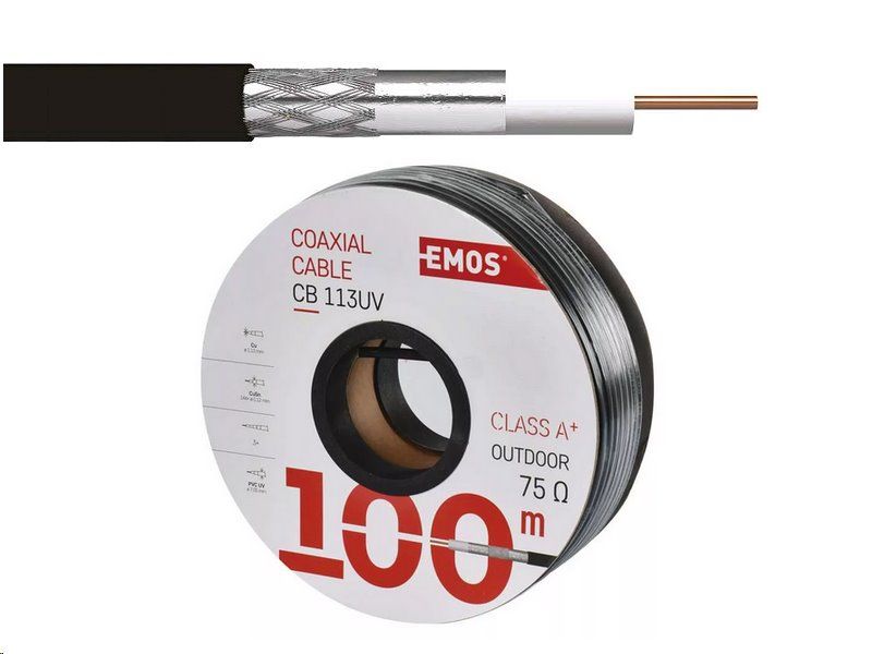 Koaxiálny kábel Emos CB113UV / 100m / 7 mm vonkajší