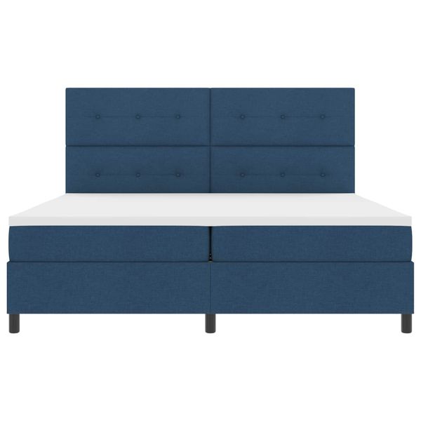 vidaXL Posteľ s pružinovým rámom Modrá 200 x 200 cm látka