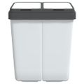 vidaXL Dvojitý kôš biely 2x25 l