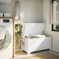 vidaXL Úložný box s vekom RANA biely 100x49x54 cm borovicový masív