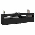 vidaXL TV skrinky 2 ks s LED svetlami lesklé čierne 75x35x40 cm