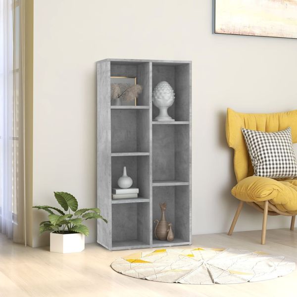 vidaXL Knižnica, betónovo sivá 50x25x106 cm, kompozitné drevo