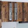 vidaXL Nástenný sklenený kabinet LUCCA Staré drevo 60 x 31 x 100 cm