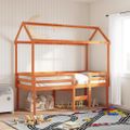 vidaXL Strecha na detskú posteľ voskovohnedá 217x85,5x154 cm borovica