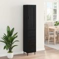 vidaXL Highboard Čierny dub 34,5 x 34 x 180 cm Kompozitné drevo
