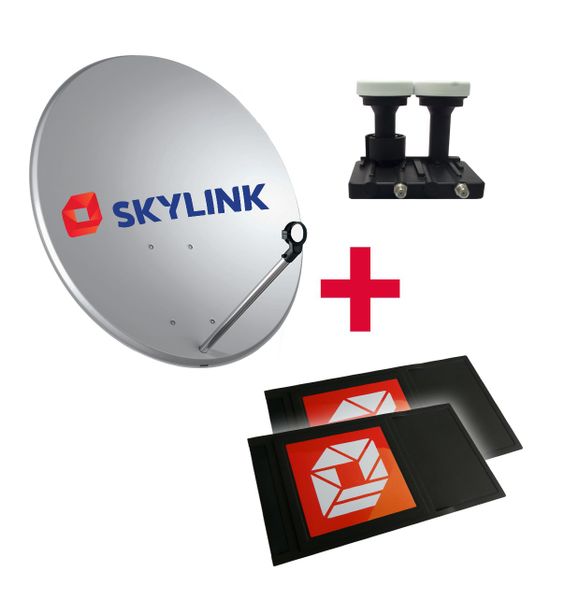 SET pre montáž SKYLINK - SK 2x modul NAGRA, parabola 80, LNB monoblok SINGLE