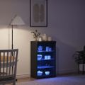 vidaXL LED komoda Čierny dub 60,5 x 37 x 100 cm Kompozitné drevo