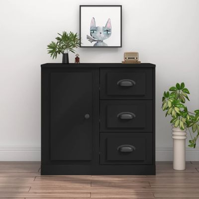 vidaXL Komoda čierna 70x35,5x67,5 cm spracované drevo