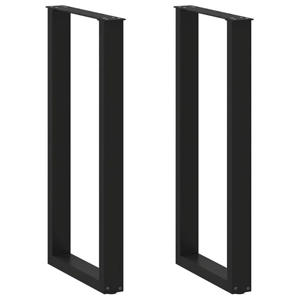 vidaXL Nohy barového stola v tvare U, 2 ks, čierne, 40 x (100-101) cm, oceľové