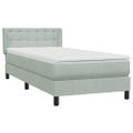 vidaXL Posteľný rám boxsping s matracom bledosivý 90x220 cm zamat