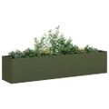 VidaXL kvetináč Olive Green 200x40x40 cm Oceľ valcovaná za studena