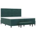 vidaXL Posteľ s pružinovým rámom Tmavozelená 200 x 200 cm Zamat