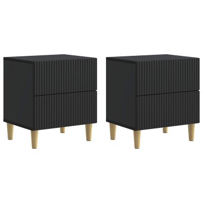 vidaXL Nočný stolík 2 pcs Čierna 43 x 34,5 x 48 cm Kompozitné drevo