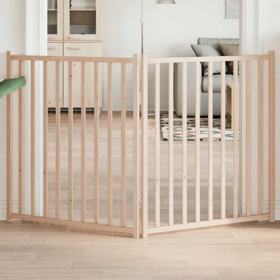vidaXL Brána pre psa skladacia 2 panely 160 cm masívne jedľové drevo