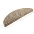 vidaXL Kobercové nášľapy na schody 15 ks hnedé 65x21x4 cm